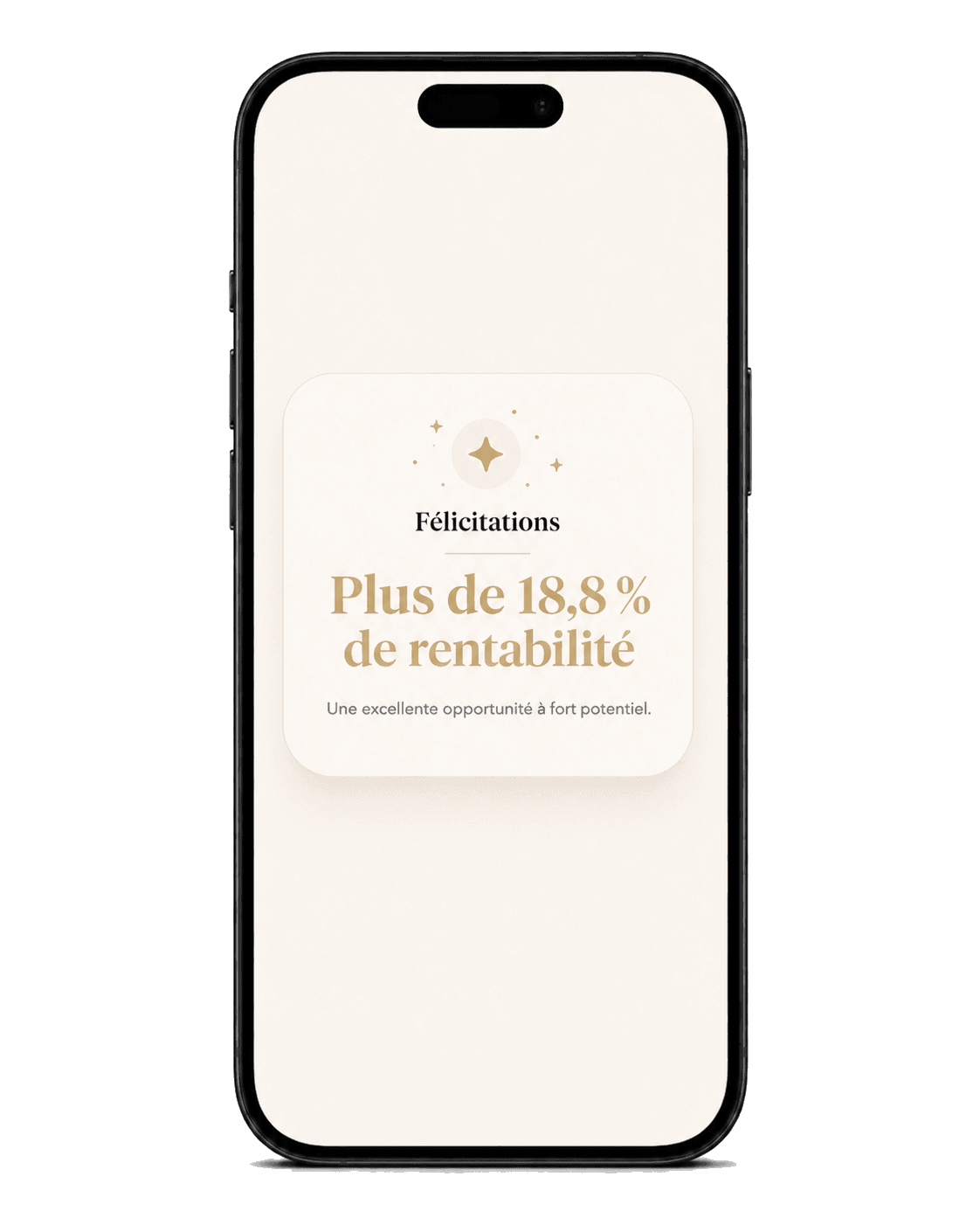 Écran de rentabilité indiquant une opportunité à fort potentiel.